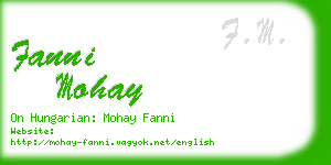 fanni mohay business card